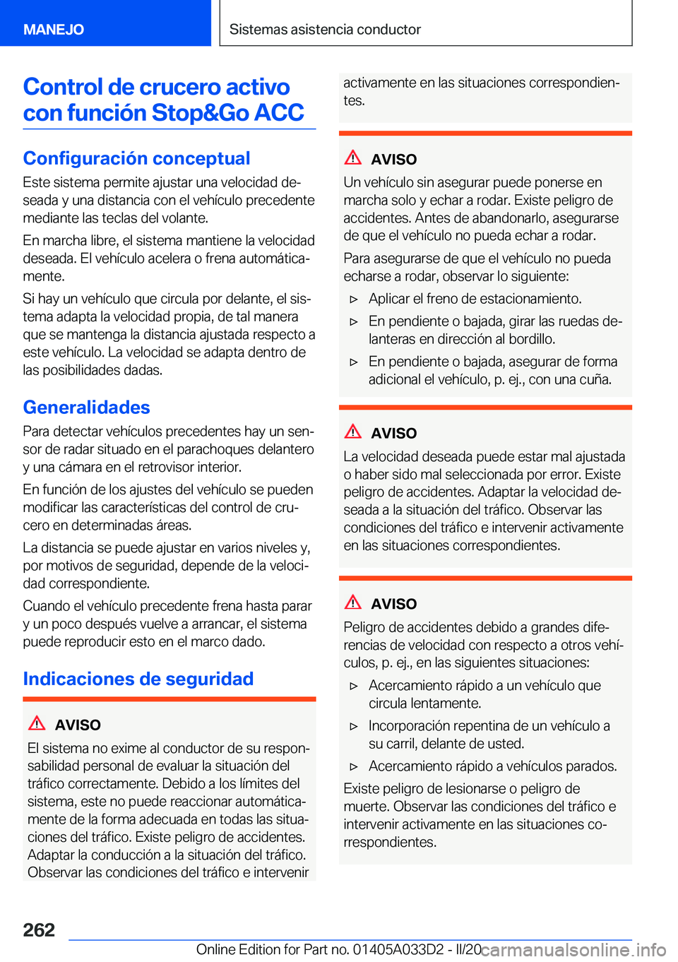 BMW X5 M 2020  Manuales de Empleo (in Spanish) �C�o�n�t�r�o�l��d�e��c�r�u�c�e�r�o��a�c�t�i�v�o�c�o�n��f�u�n�c�i�