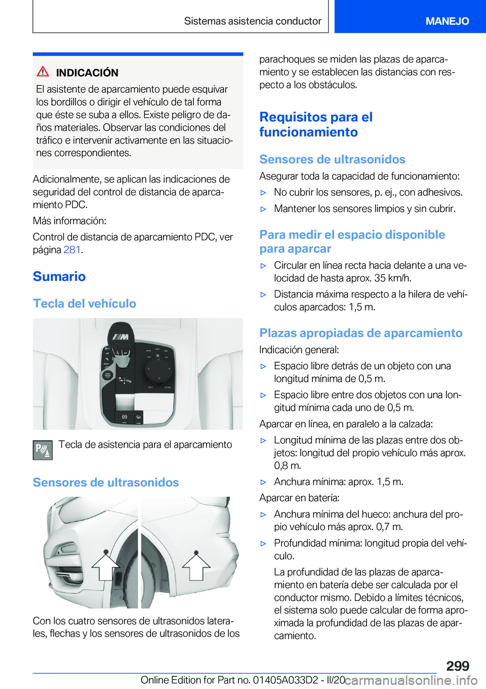 BMW X5 M 2020  Manuales de Empleo (in Spanish) �I�N�D�I�C�A�C�I�