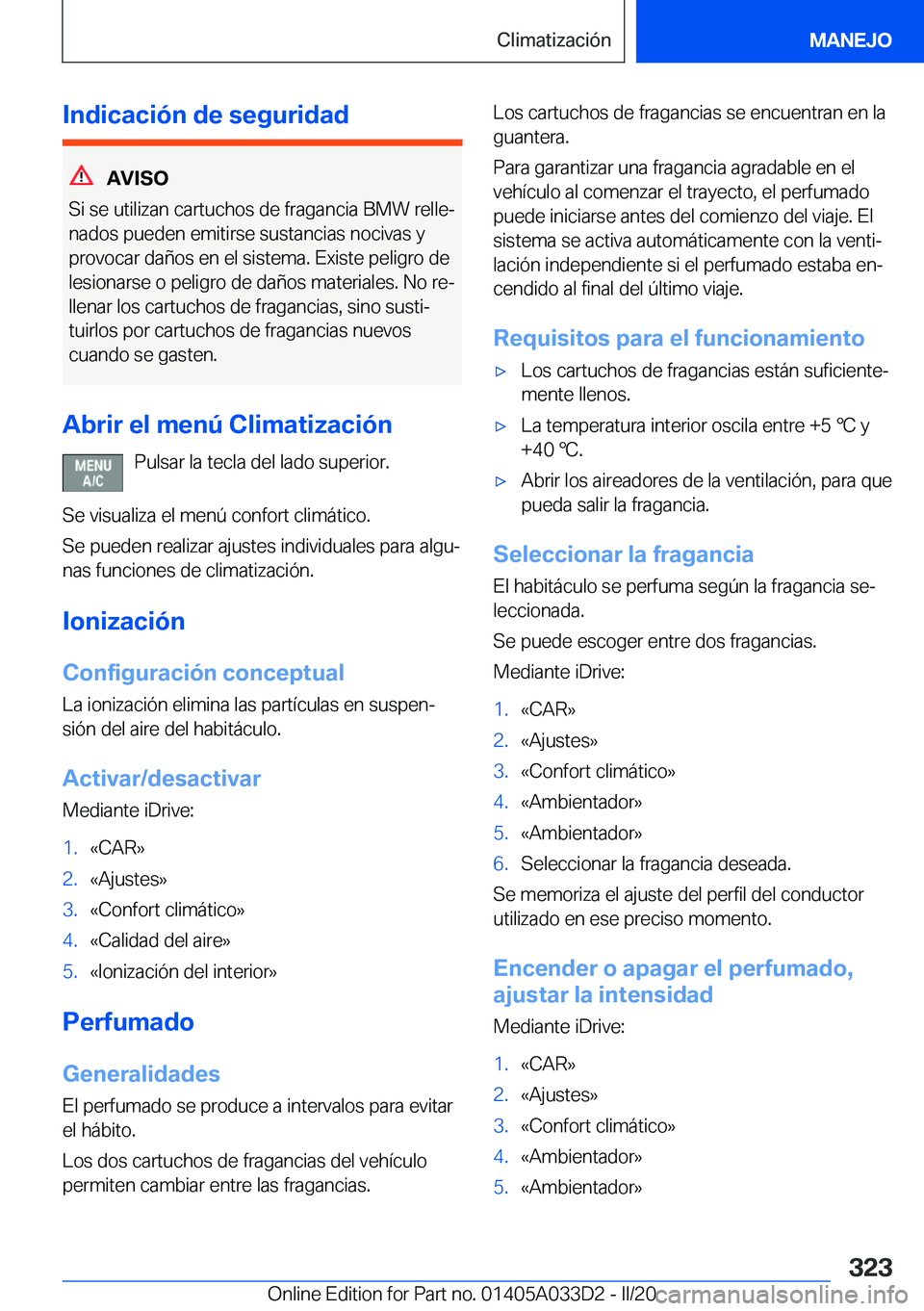BMW X5 M 2020  Manuales de Empleo (in Spanish) �I�n�d�i�c�a�c�i�