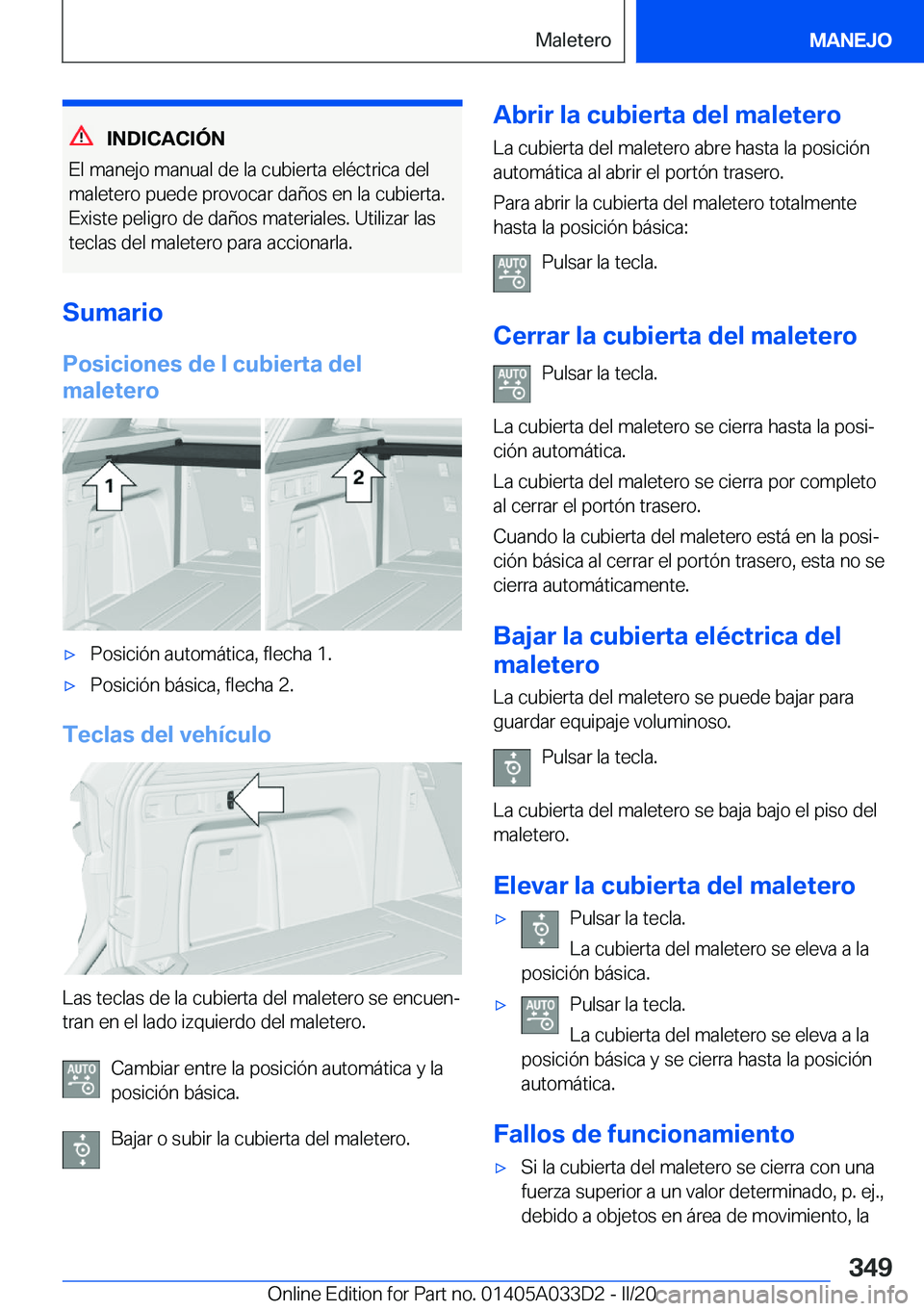 BMW X5 M 2020  Manuales de Empleo (in Spanish) �I�N�D�I�C�A�C�I�