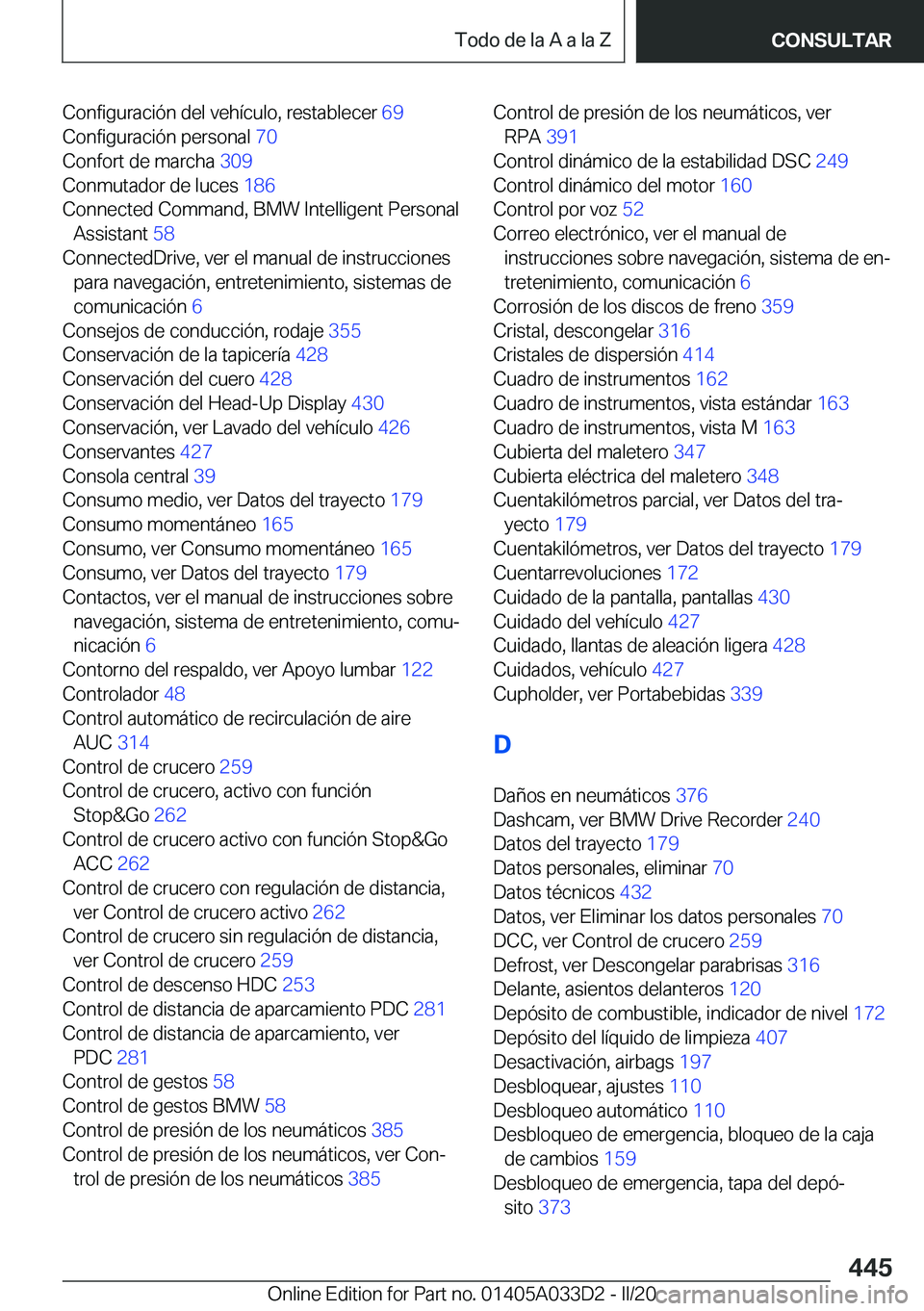 BMW X5 M 2020  Manuales de Empleo (in Spanish) �C�o�n�f�i�g�u�r�a�c�i�