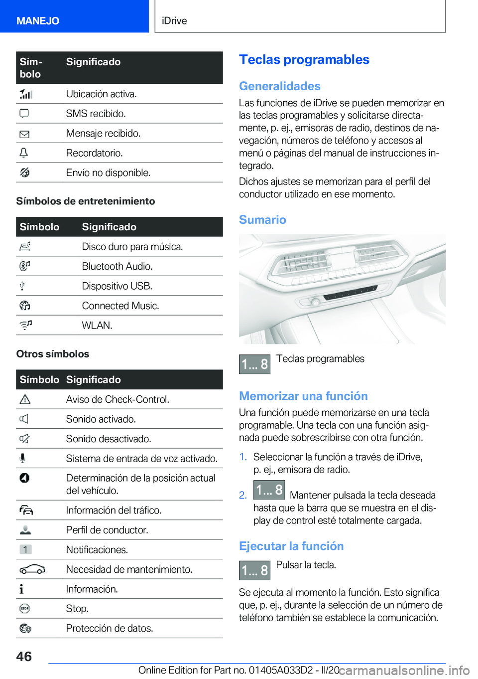 BMW X5 M 2020  Manuales de Empleo (in Spanish) �S�