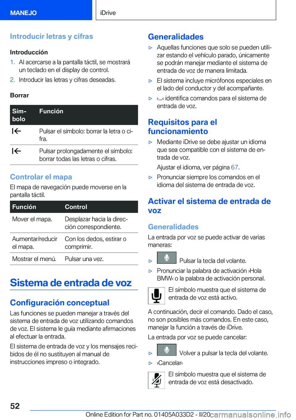 BMW X5 M 2020  Manuales de Empleo (in Spanish) �I�n�t�r�o�d�u�c�i�r��l�e�t�r�a�s��y��c�i�f�r�a�s�I�n�t�r�o�d�u�c�c�i�