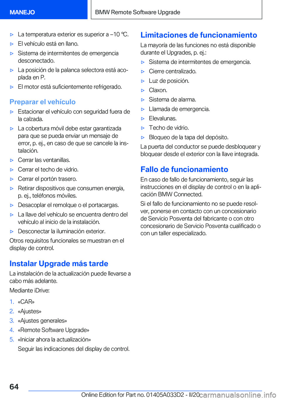 BMW X5 M 2020  Manuales de Empleo (in Spanish) 'x�L�a��t�e�m�p�e�r�a�t�u�r�a��e�x�t�e�r�i�o�r��e�s��s�u�p�e�r�i�o�r��a�m�1�0�