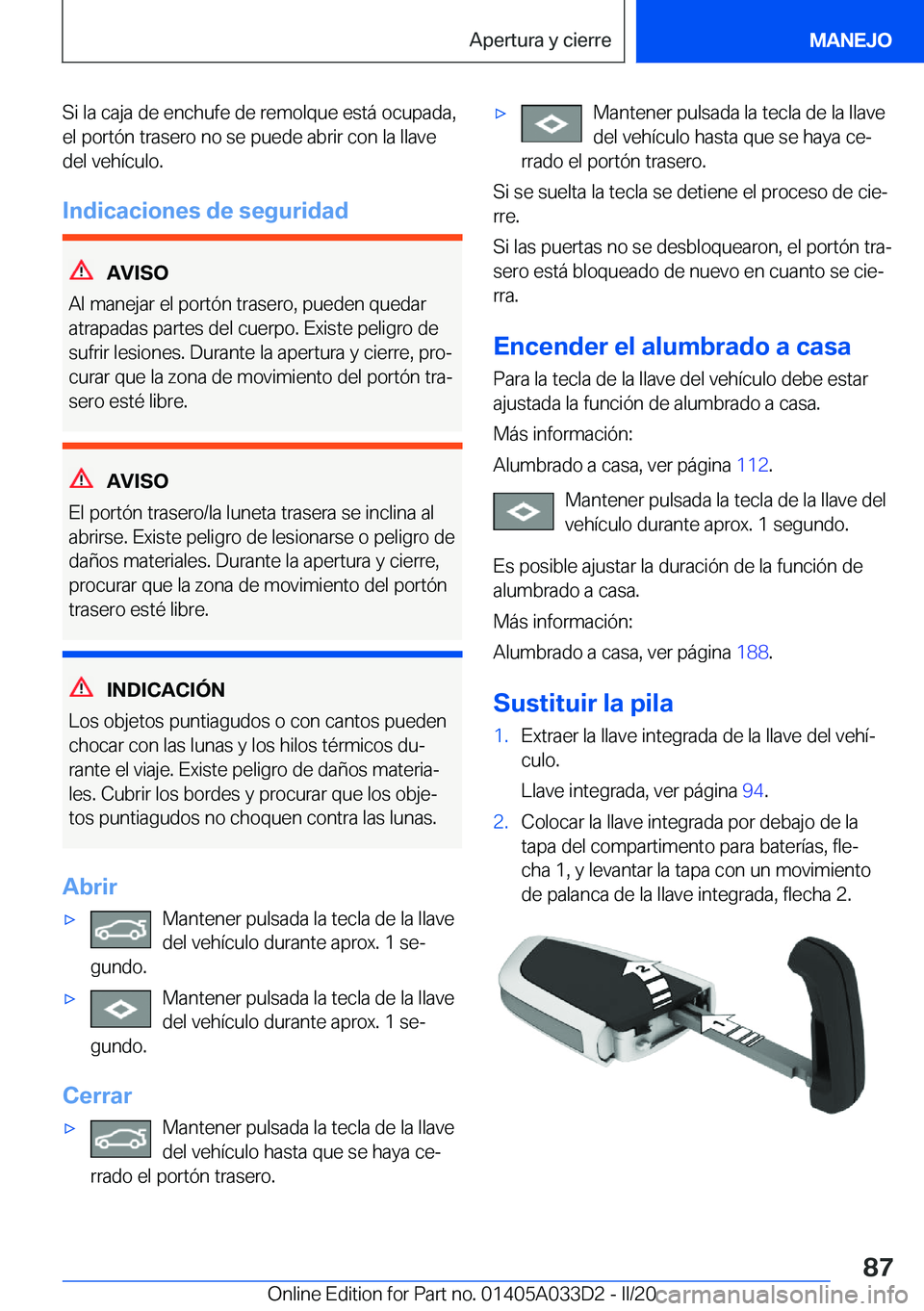 BMW X5 M 2020  Manuales de Empleo (in Spanish) �S�i��l�a��c�a�j�a��d�e��e�n�c�h�u�f�e��d�e��r�e�m�o�l�q�u�e��e�s�t�