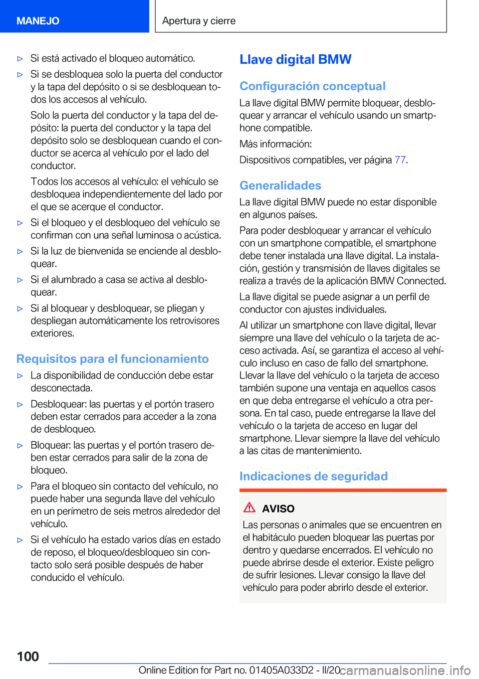 BMW X5 M 2020  Manuales de Empleo (in Spanish) 'x�S�i��e�s�t�