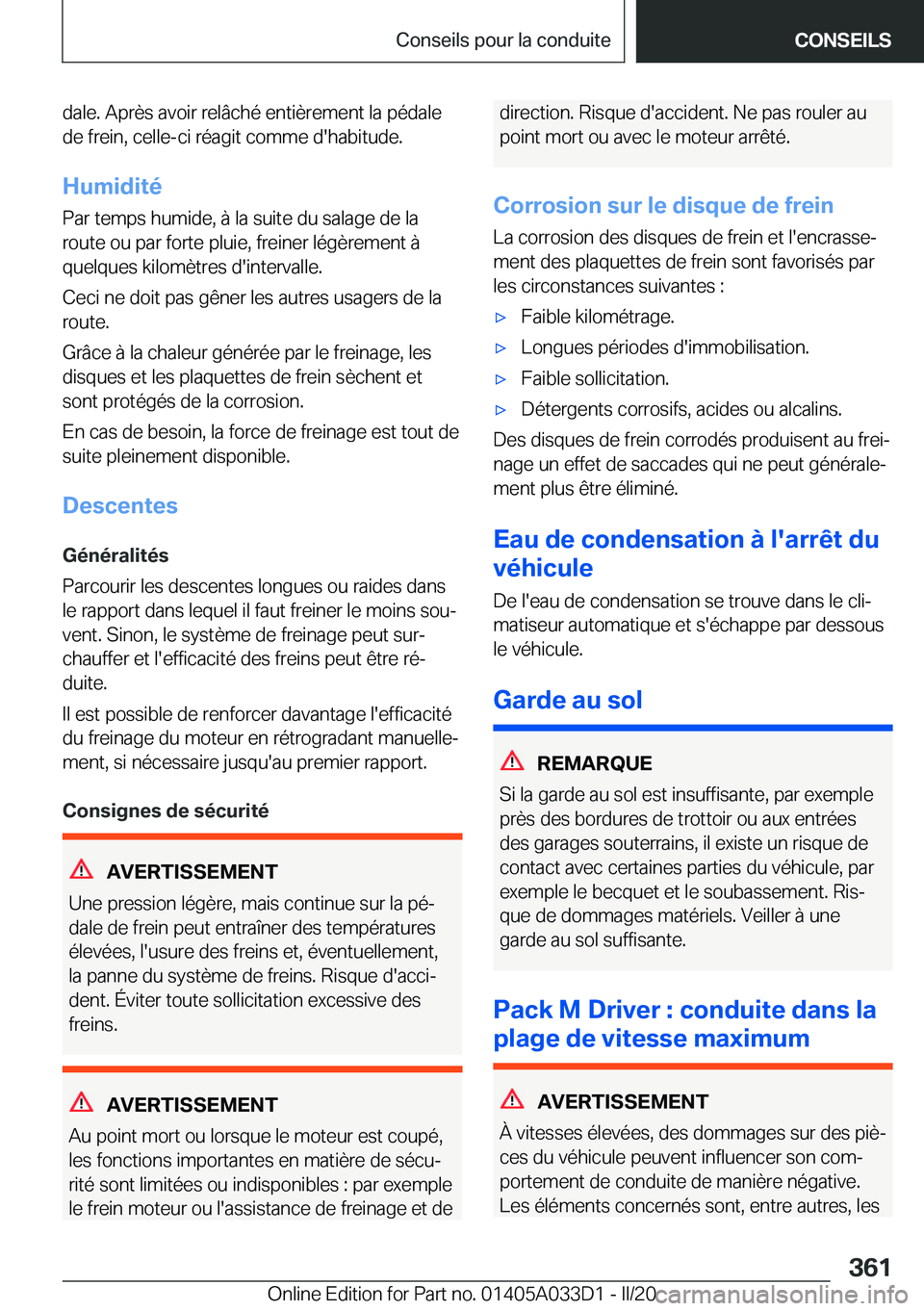 BMW X5 M 2020  Notices Demploi (in French) �d�a�l�e�.��A�p�r�è�s��a�v�o�i�r��r�e�l�