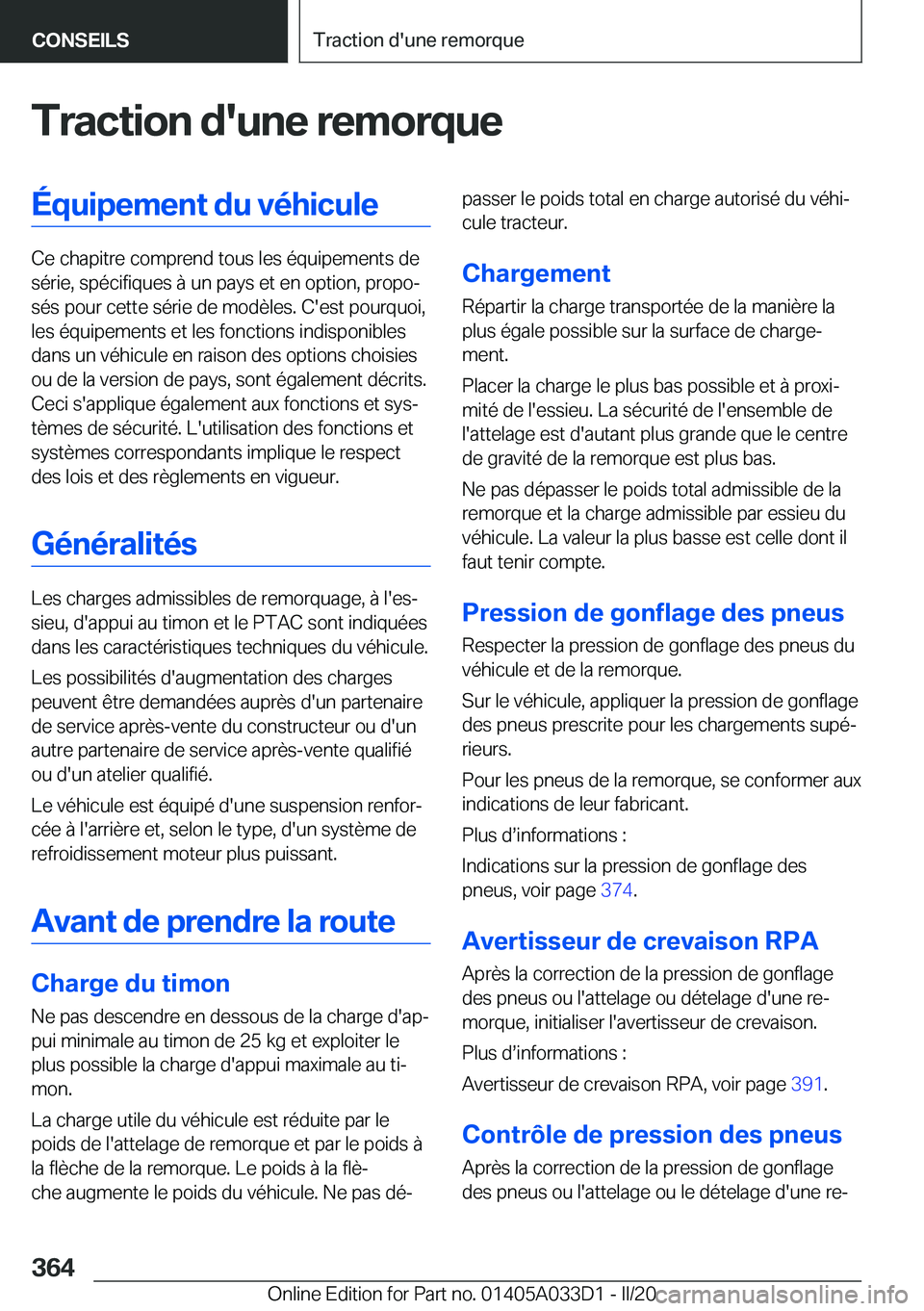 BMW X5 M 2020  Notices Demploi (in French) �T�r�a�c�t�i�o�n��d�'�u�n�e��r�e�m�o�r�q�u�e�