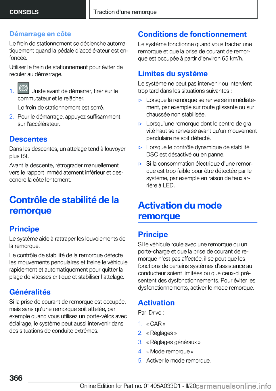 BMW X5 M 2020  Notices Demploi (in French) �D�é�m�a�r�r�a�g�e��e�n��c�