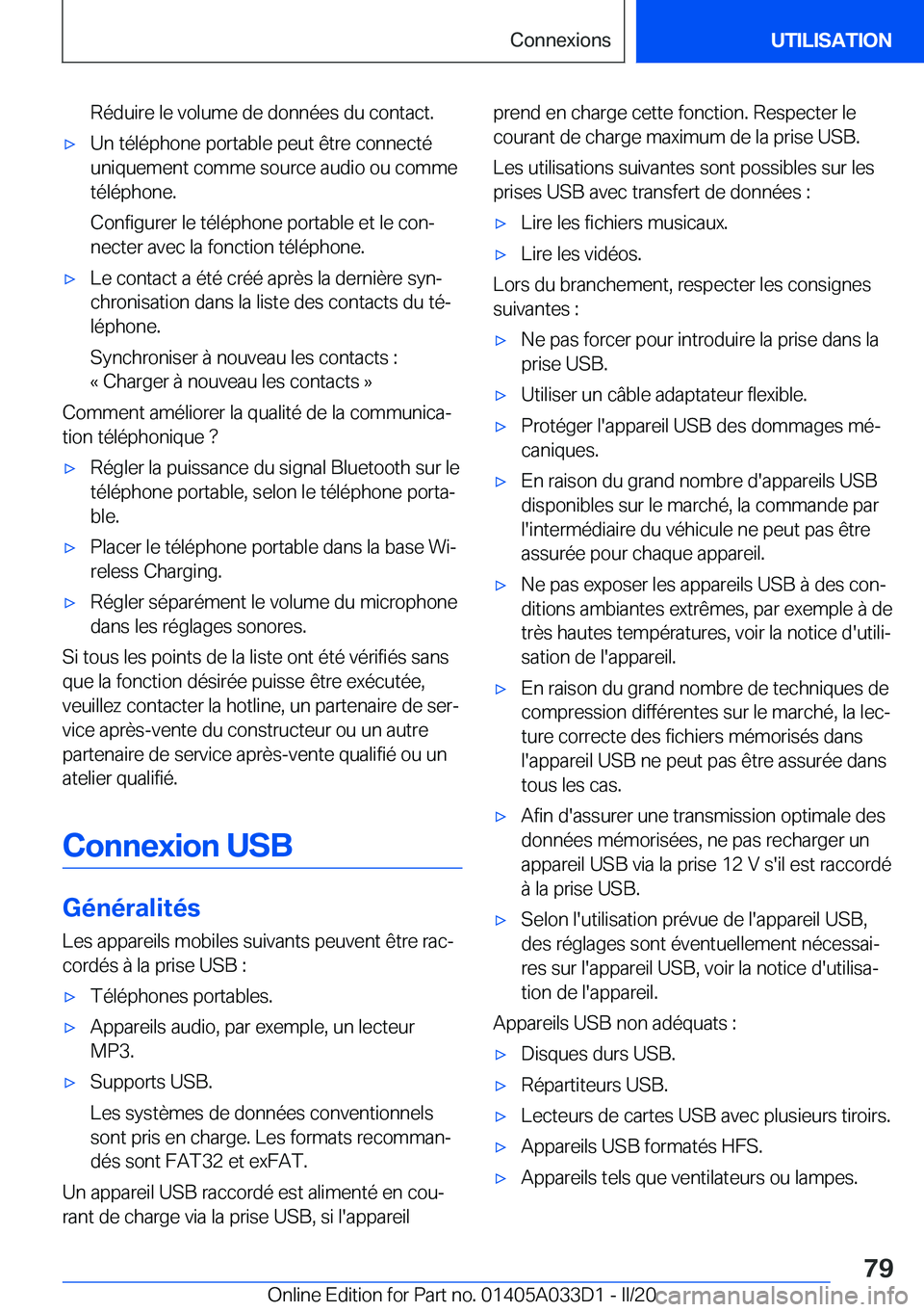 BMW X5 M 2020  Notices Demploi (in French) �R�é�d�u�i�r�e��l�e��v�o�l�u�m�e��d�e��d�o�n�n�é�e�s��d�u��c�o�n�t�a�c�t�.'x�U�n��t�é�l�é�p�h�o�n�e��p�o�r�t�a�b�l�e��p�e�u�t��ê�t�r�e��c�o�n�n�e�c�t�é
�u�n�i�q�u�e�m�e�n�t��c�o�