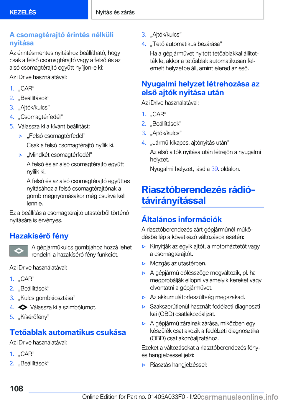 BMW X5 M 2020  Kezelési útmutató (in Hungarian) �A��c�s�o�m�a�g�t�