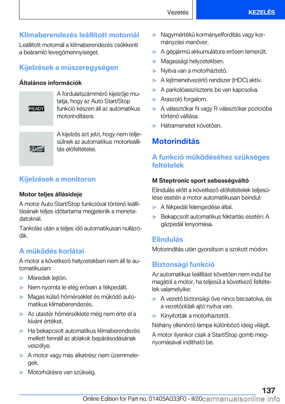 BMW X5 M 2020  Kezelési útmutató (in Hungarian) �K�l�