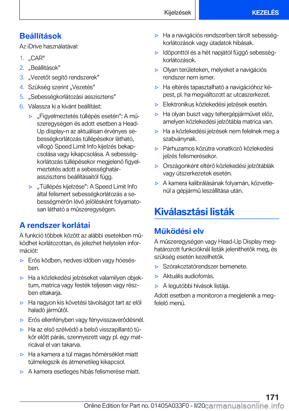 BMW X5 M 2020  Kezelési útmutató (in Hungarian) �B�e�