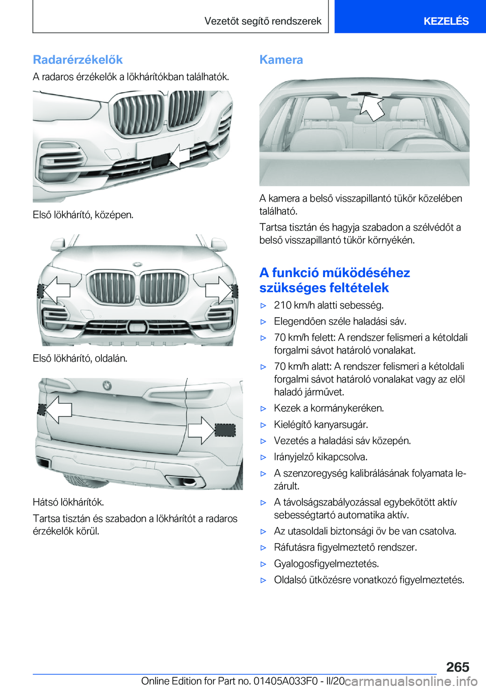 BMW X5 M 2020  Kezelési útmutató (in Hungarian) �R�a�d�a�r�