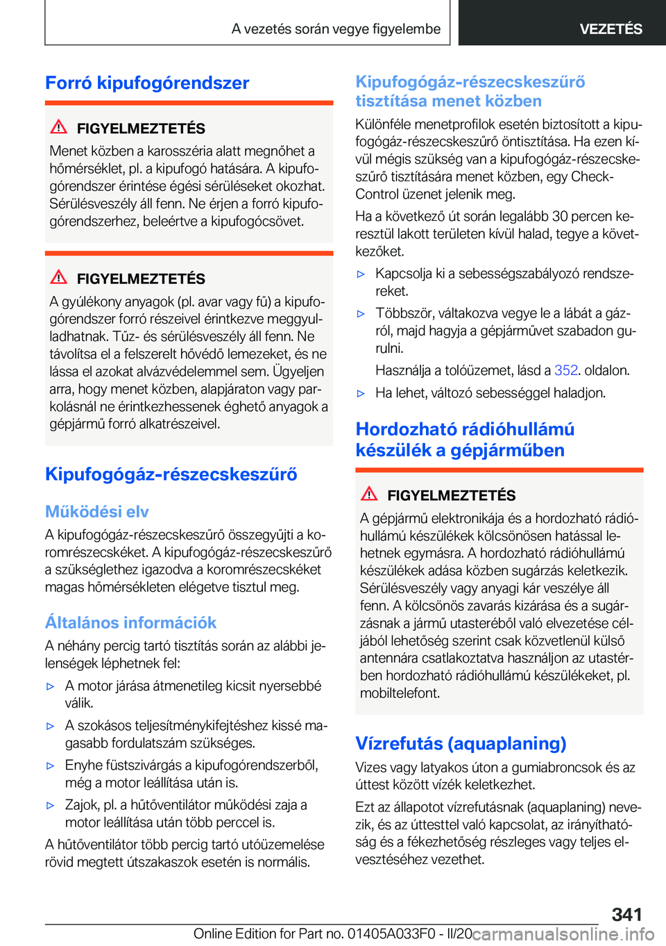 BMW X5 M 2020  Kezelési útmutató (in Hungarian) �F�o�r�r�