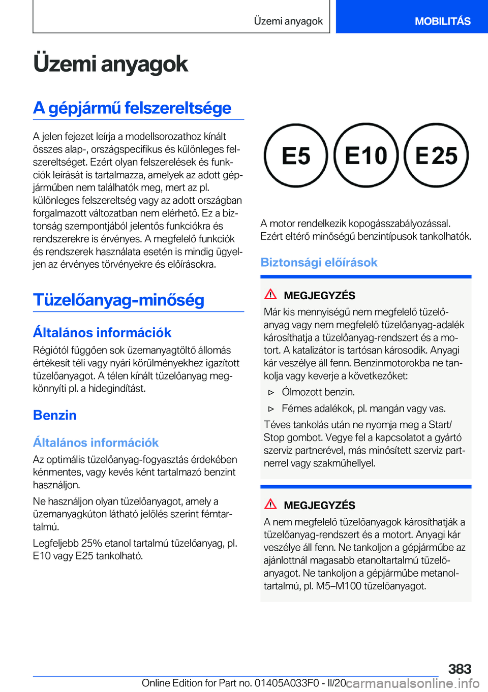 BMW X5 M 2020  Kezelési útmutató (in Hungarian) �