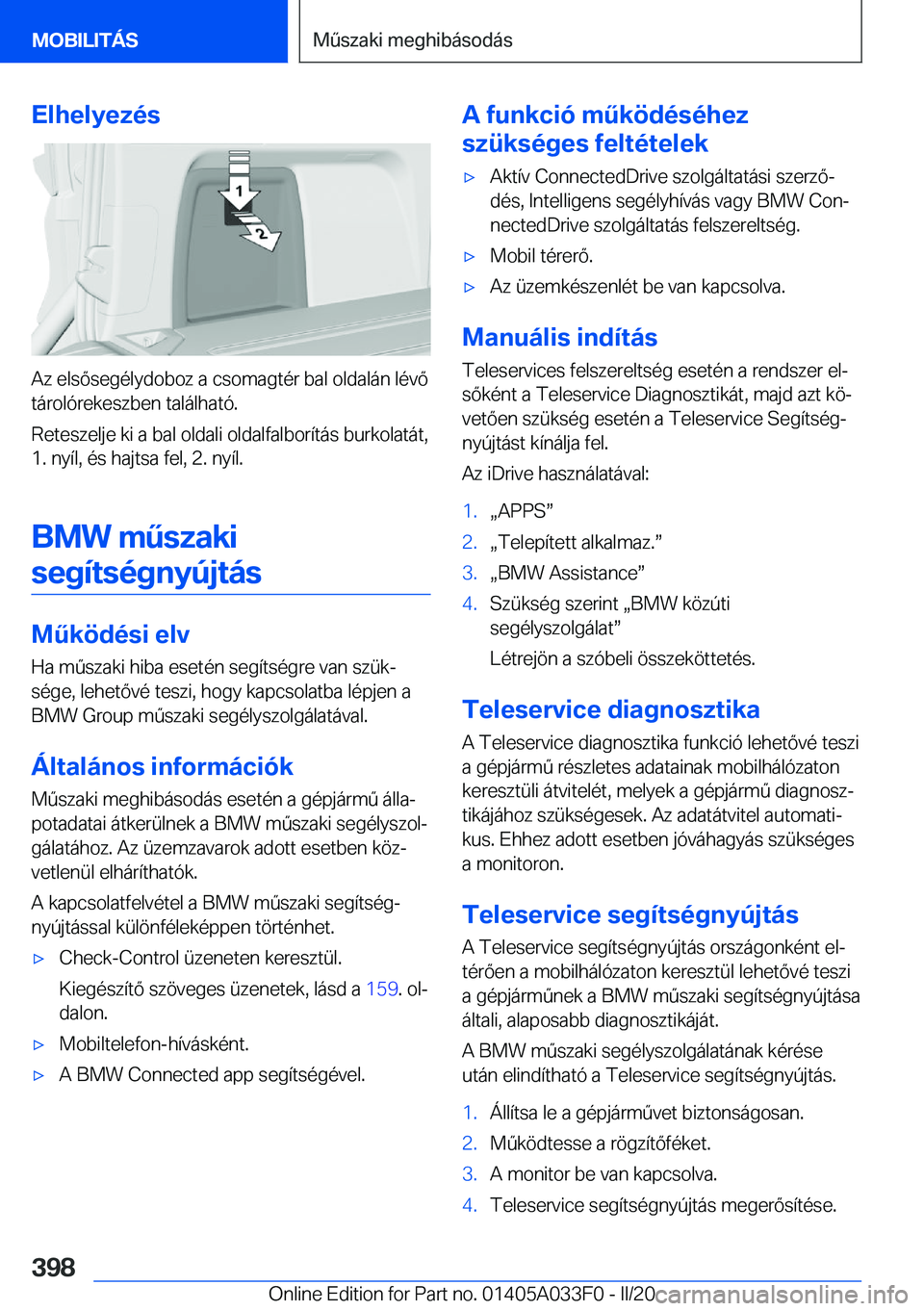 BMW X5 M 2020  Kezelési útmutató (in Hungarian) �E�l�h�e�l�y�e�z�