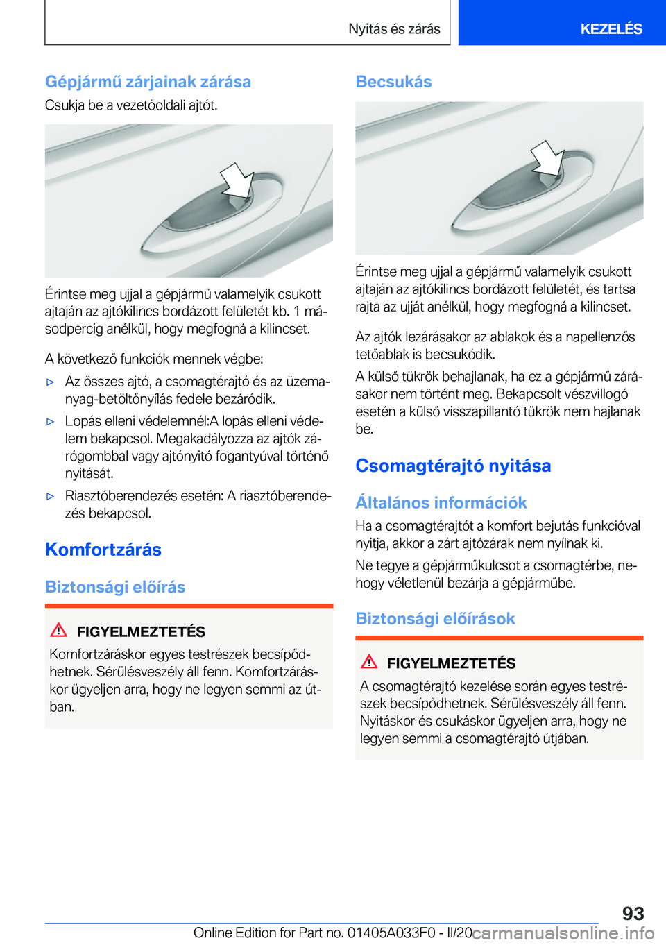 BMW X5 M 2020  Kezelési útmutató (in Hungarian) �G�