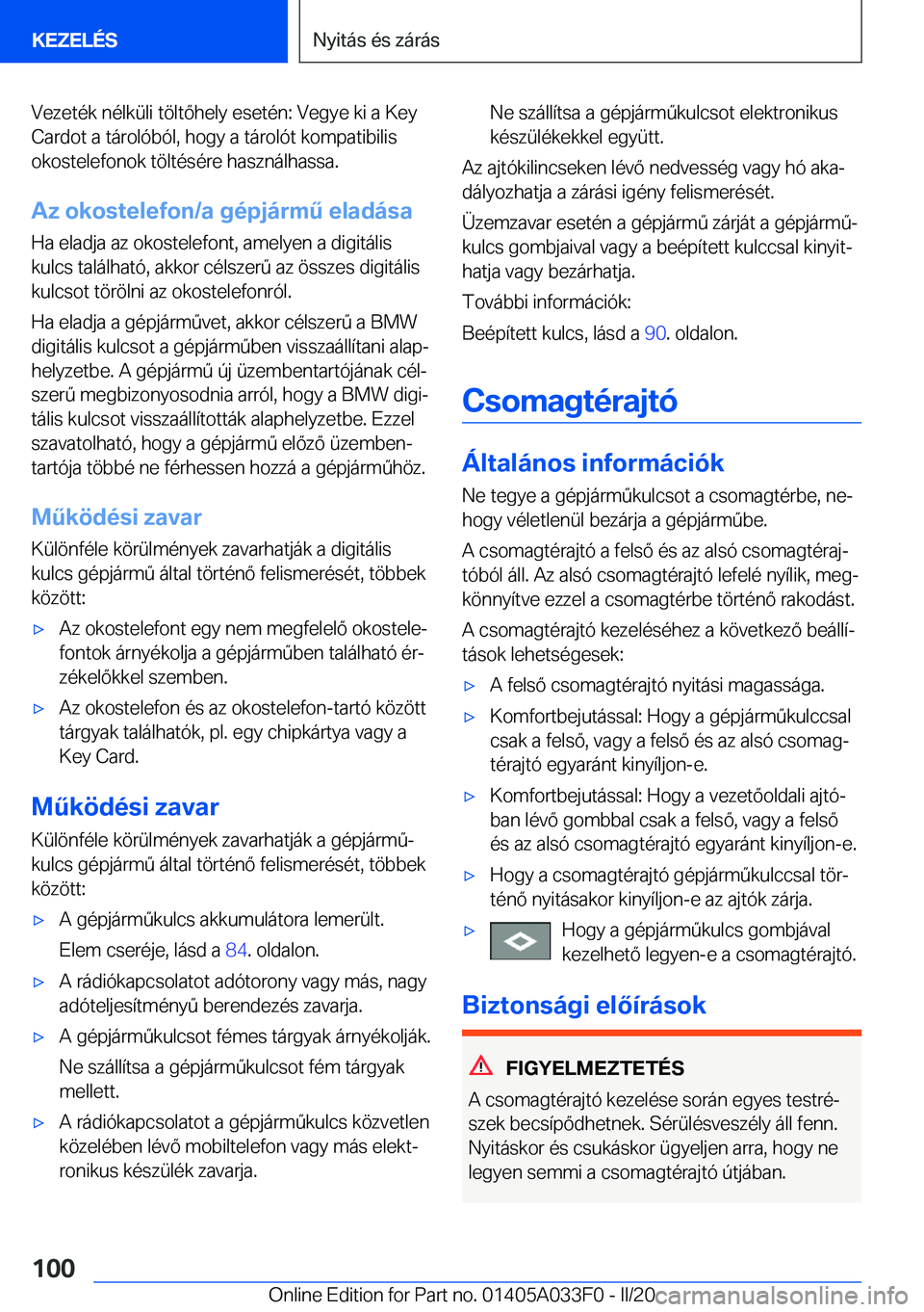 BMW X5 M 2020  Kezelési útmutató (in Hungarian) �V�e�z�e�t�