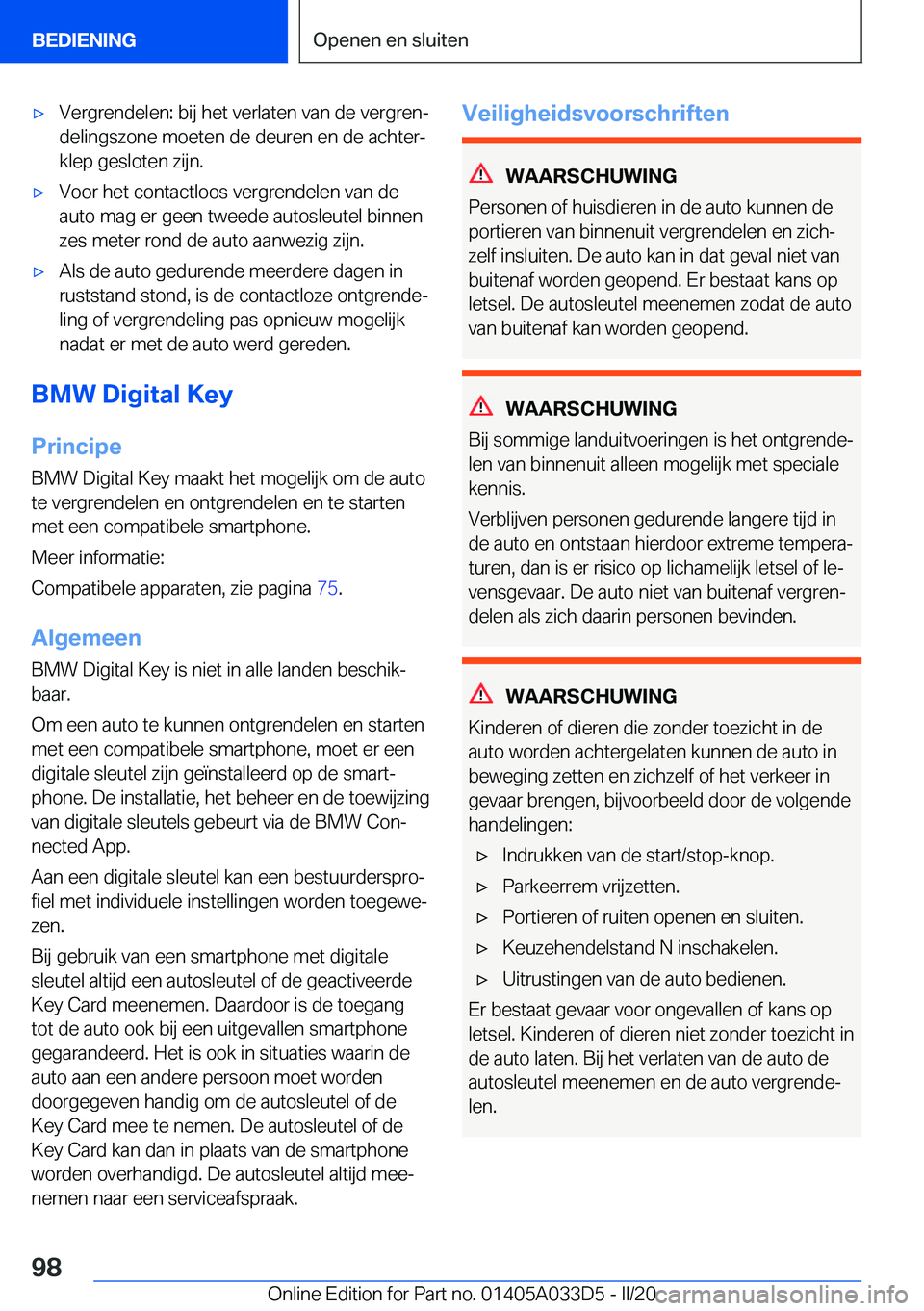 BMW X5 M 2020  Instructieboekjes (in Dutch) 'x�V�e�r�g�r�e�n�d�e�l�e�n�:��b�i�j��h�e�t��v�e�r�l�a�t�e�n��v�a�n��d�e��v�e�r�g�r�e�nj
�d�e�l�i�n�g�s�z�o�n�e��m�o�e�t�e�n��d�e��d�e�u�r�e�n��e�n��d�e��a�c�h�t�e�rj �k�l�e�p��g�e�s
