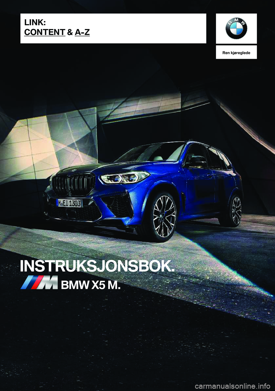 BMW X5 M 2020  InstruksjonsbØker (in Norwegian) �R�e�n��k�j�