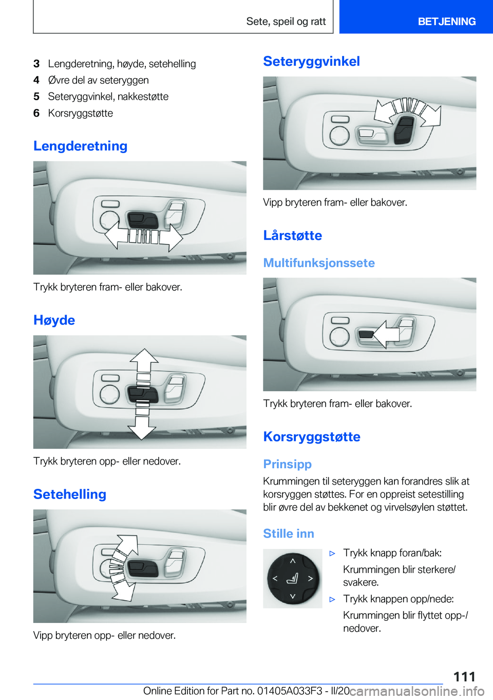 BMW X5 M 2020  InstruksjonsbØker (in Norwegian) �3�L�e�n�g�d�e�r�e�t�n�i�n�g�,��h�