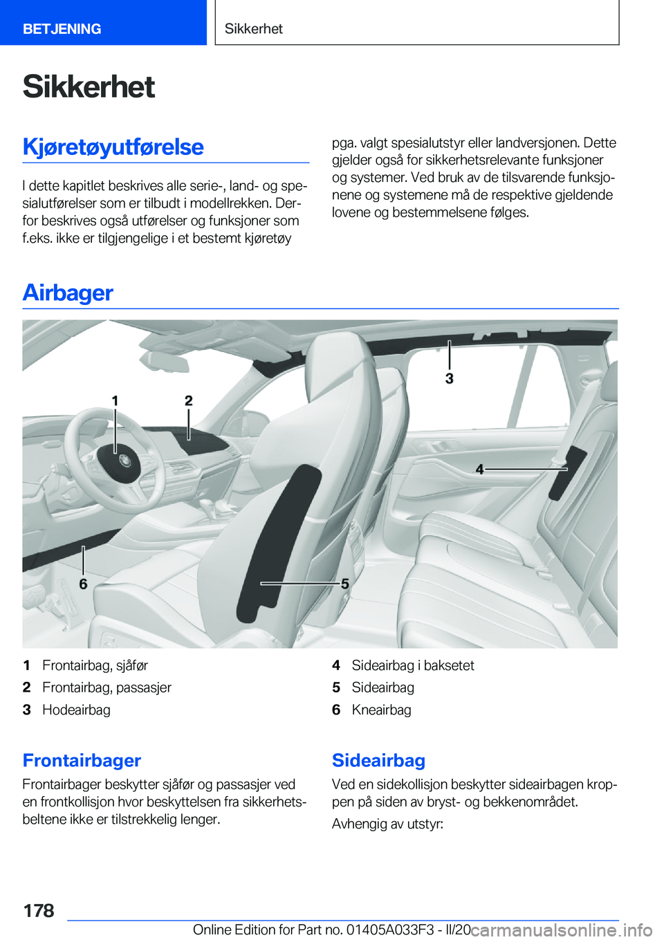 BMW X5 M 2020  InstruksjonsbØker (in Norwegian) �S�i�k�k�e�r�h�e�t�K�j�