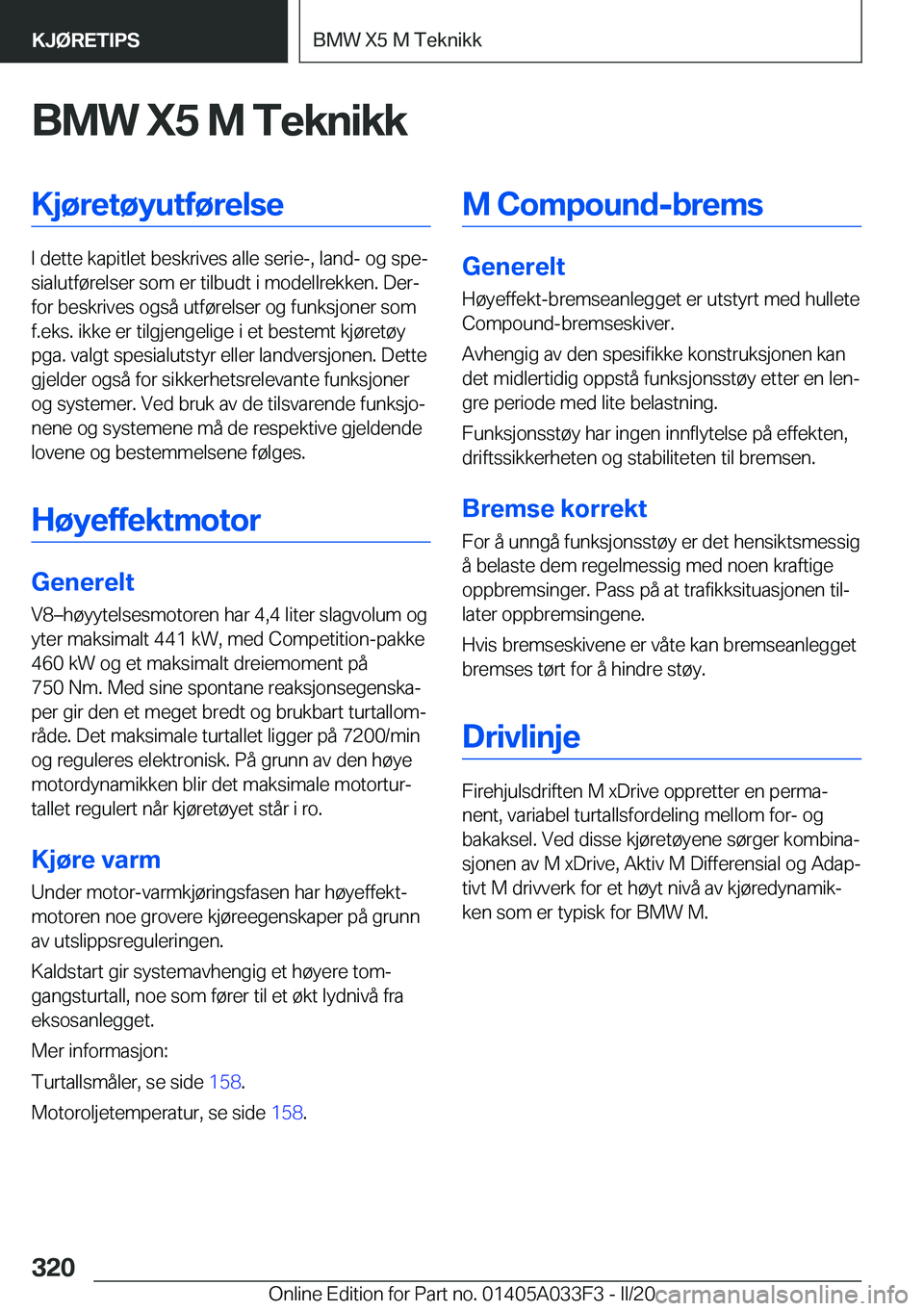 BMW X5 M 2020  InstruksjonsbØker (in Norwegian) �B�M�W��X�5��M��T�e�k�n�i�k�k�K�j�