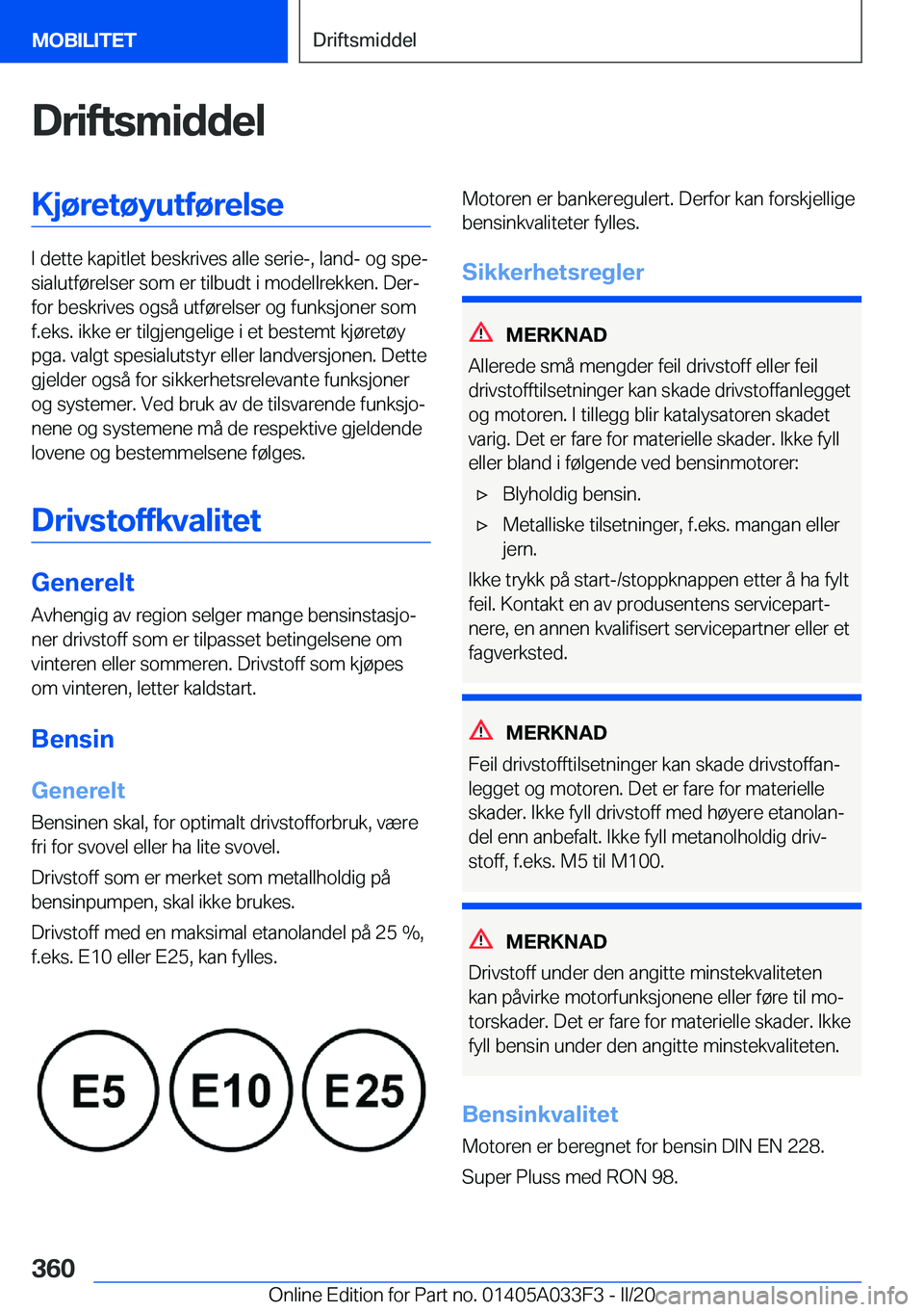 BMW X5 M 2020  InstruksjonsbØker (in Norwegian) �D�r�i�f�t�s�m�i�d�d�e�l�K�j�