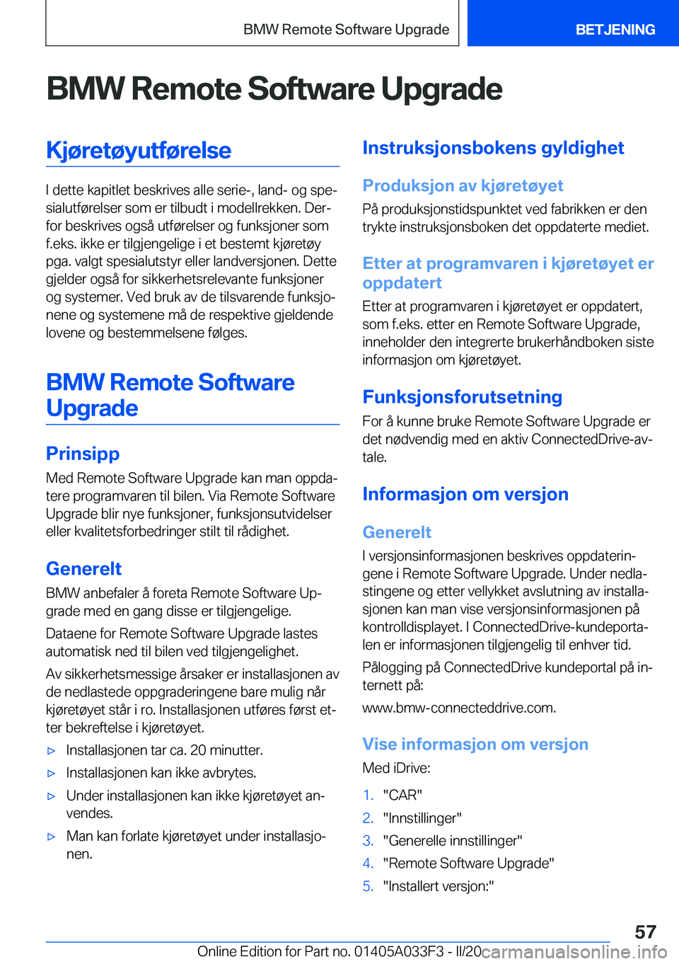 BMW X5 M 2020  InstruksjonsbØker (in Norwegian) �B�M�W��R�e�m�o�t�e��S�o�f�t�w�a�r�e��U�p�g�r�a�d�e�K�j�