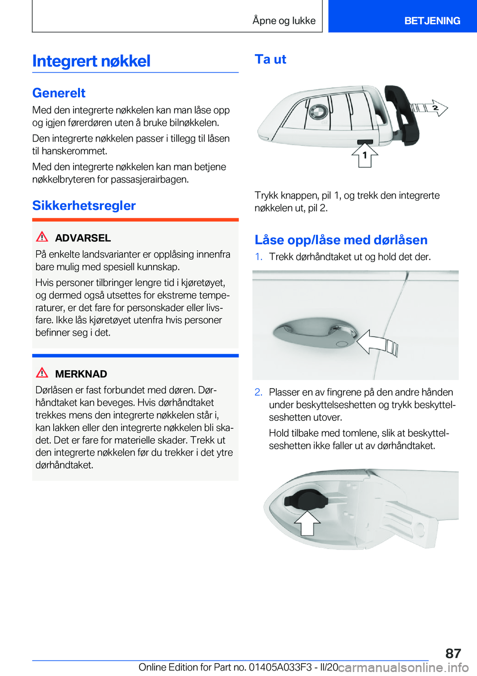 BMW X5 M 2020  InstruksjonsbØker (in Norwegian) �I�n�t�e�g�r�e�r�t��n�