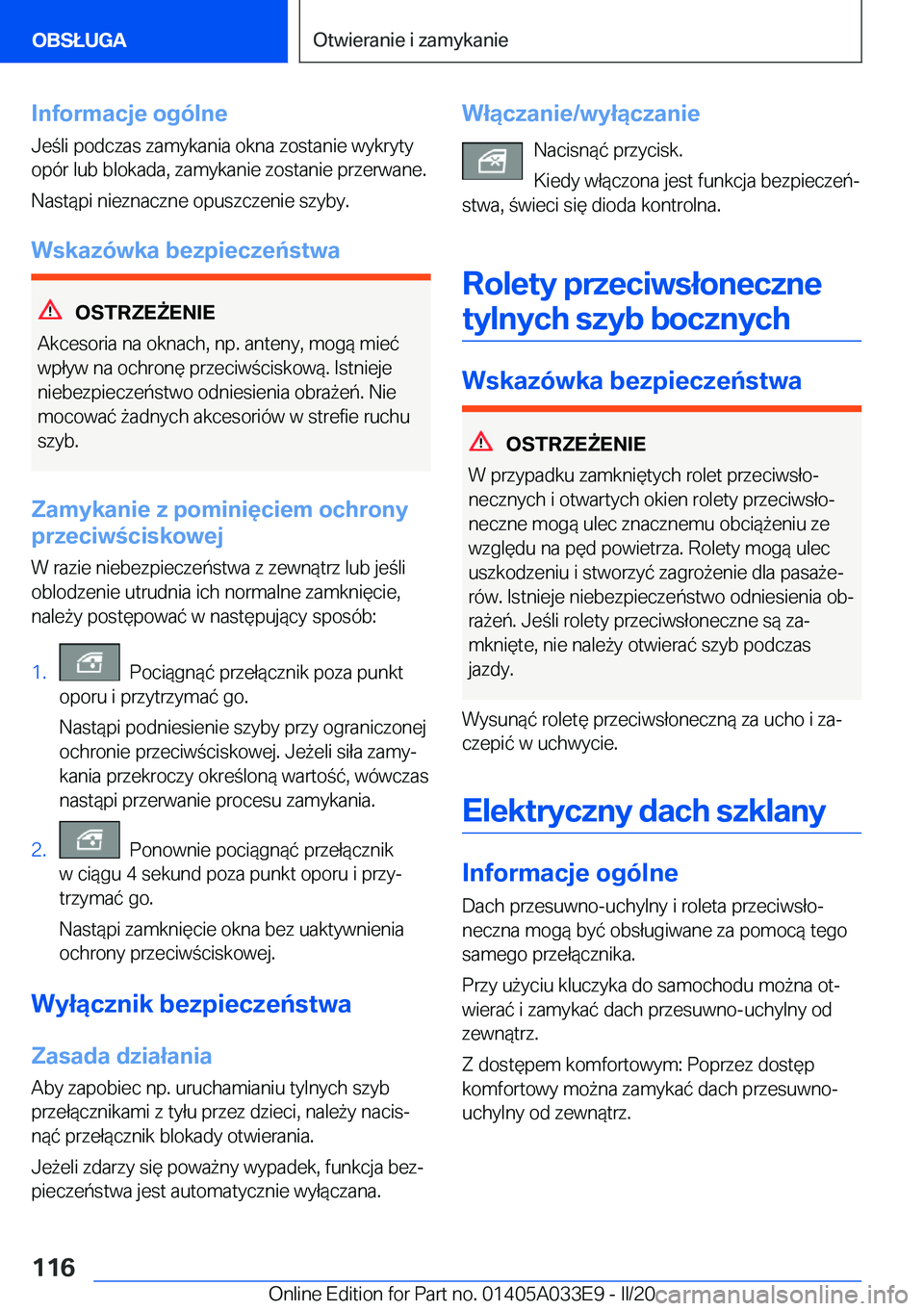 BMW X5 M 2020  Instrukcja obsługi (in Polish) �I�n�f�o�r�m�a�c�j�e��o�g�