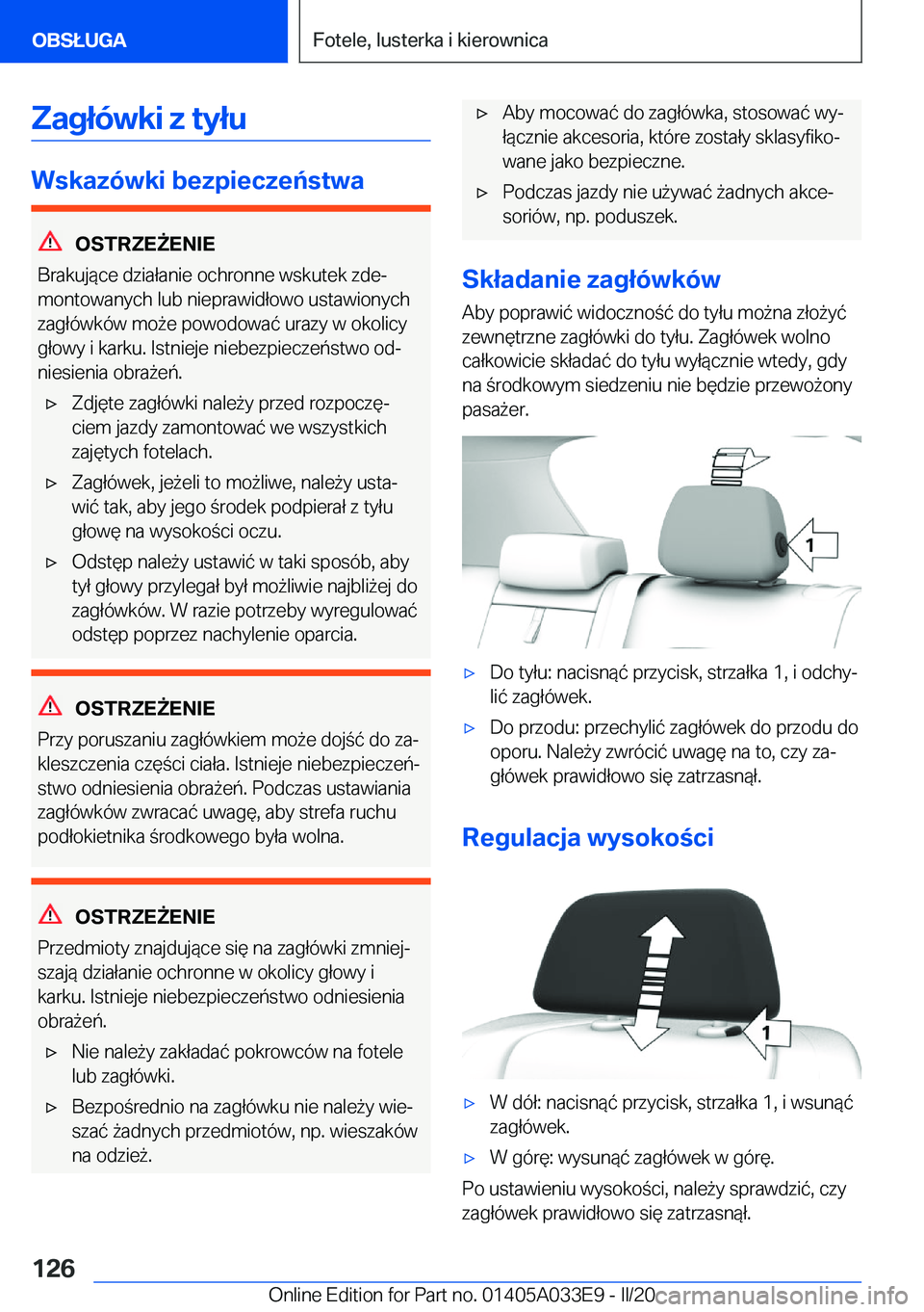 BMW X5 M 2020  Instrukcja obsługi (in Polish) �Z�a�g�ł�