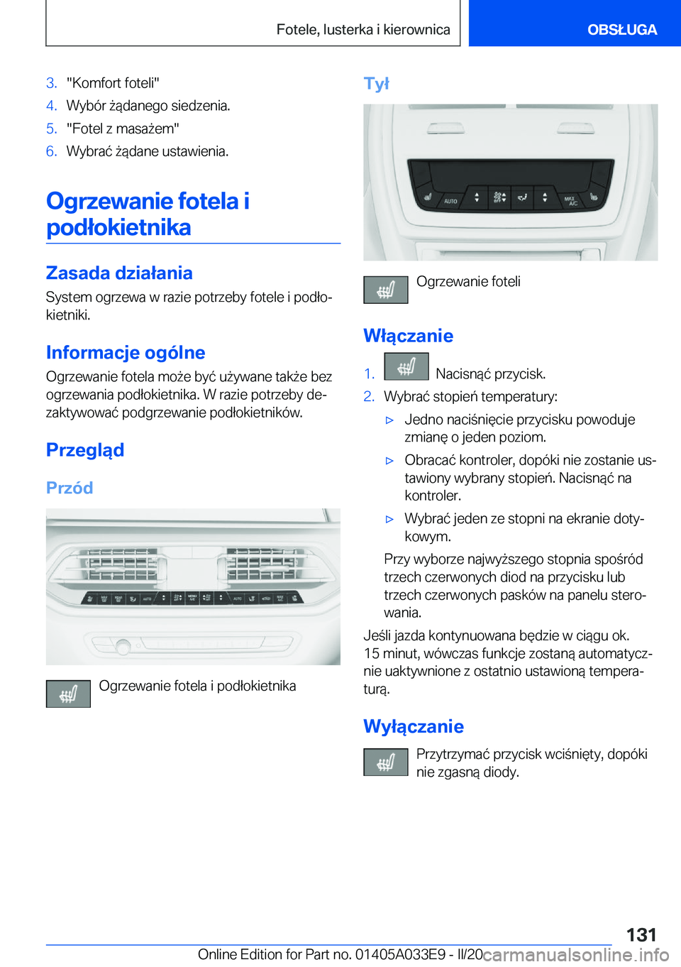 BMW X5 M 2020  Instrukcja obsługi (in Polish) �3�.��K�o�m�f�o�r�t��f�o�t�e�l�i��4�.�W�y�b�