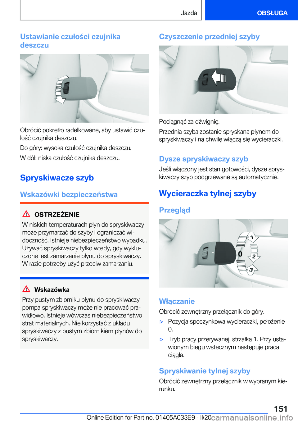 BMW X5 M 2020  Instrukcja obsługi (in Polish) �U�s�t�a�w�i�a�n�i�e��c�z�u�ł�o�c�i��c�z�u�j�n�i�k�a
�d�e�s�z�c�z�u
�O�b�r�