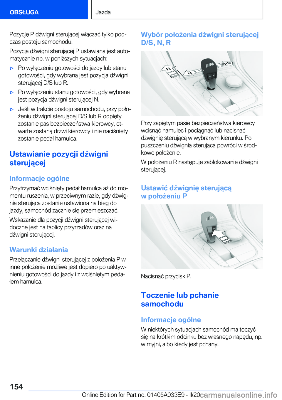 BMW X5 M 2020  Instrukcja obsługi (in Polish) �P�o�z�y�c�j�