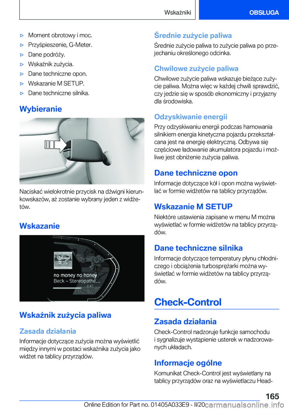 BMW X5 M 2020  Instrukcja obsługi (in Polish) 'x�M�o�m�e�n�t��o�b�r�o�t�o�w�y��i��m�o�c�.'x�P�r�z�y�p�i�e�s�z�e�n�i�e�,��G�-�M�e�t�e�r�.'x�D�a�n�e��p�o�d�r�