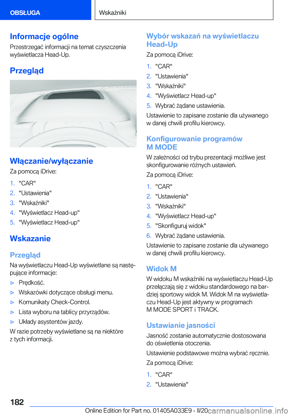 BMW X5 M 2020  Instrukcja obsługi (in Polish) �I�n�f�o�r�m�a�c�j�e��o�g�