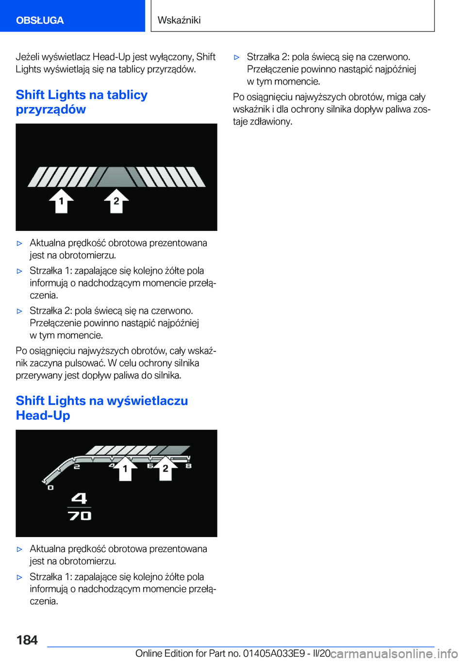 BMW X5 M 2020  Instrukcja obsługi (in Polish) �J�e9�e�l�i��w�y�w�i�e�t�l�a�c�z��H�e�a�d�-�U�p��j�e�s�t��w�y�ł�