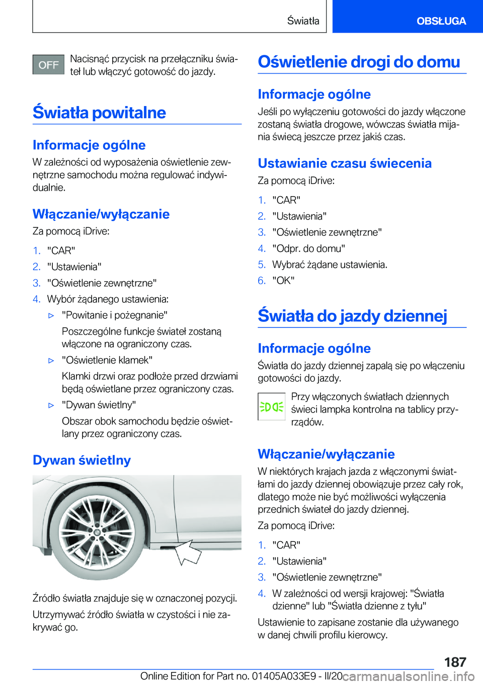 BMW X5 M 2020  Instrukcja obsługi (in Polish) �N�a�c�i�s�n�