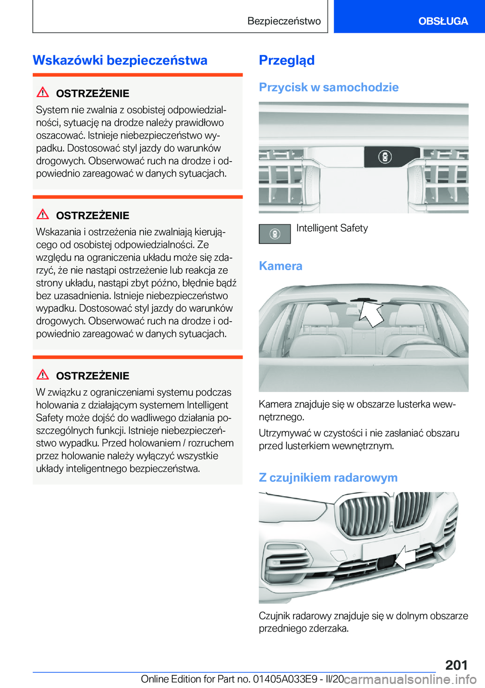 BMW X5 M 2020  Instrukcja obsługi (in Polish) �W�s�k�a�z�