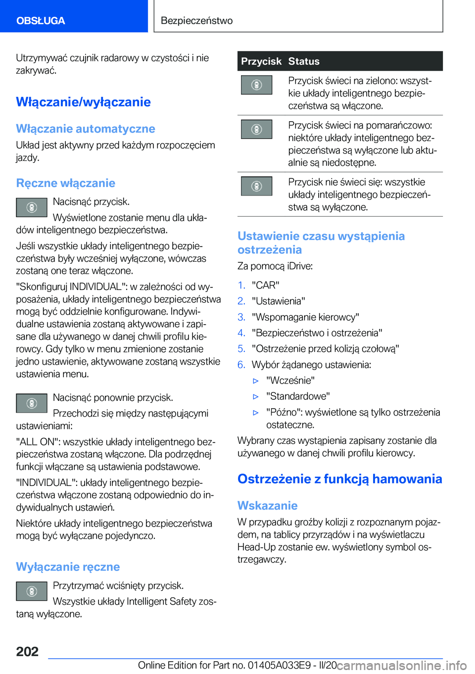BMW X5 M 2020  Instrukcja obsługi (in Polish) �U�t�r�z�y�m�y�w�a�