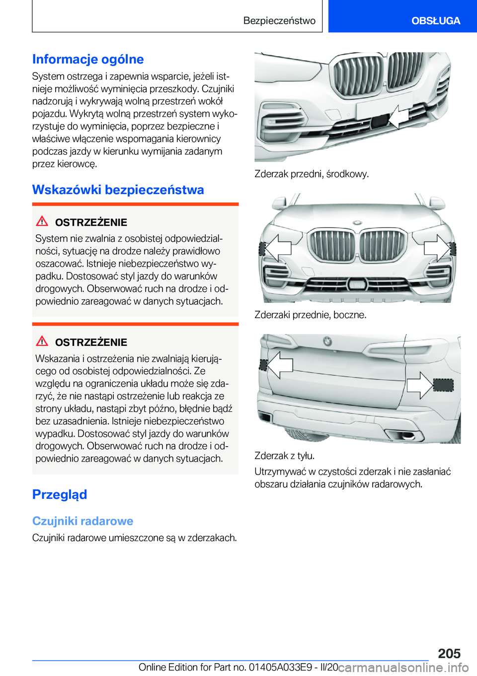 BMW X5 M 2020  Instrukcja obsługi (in Polish) �I�n�f�o�r�m�a�c�j�e��o�g�