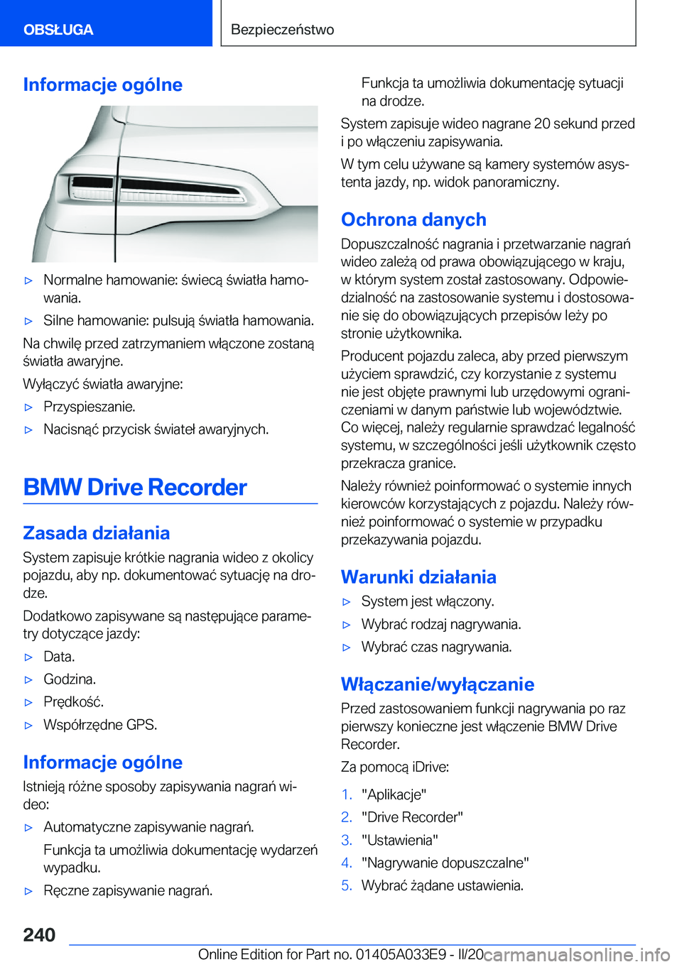 BMW X5 M 2020  Instrukcja obsługi (in Polish) �I�n�f�o�r�m�a�c�j�e��o�g�