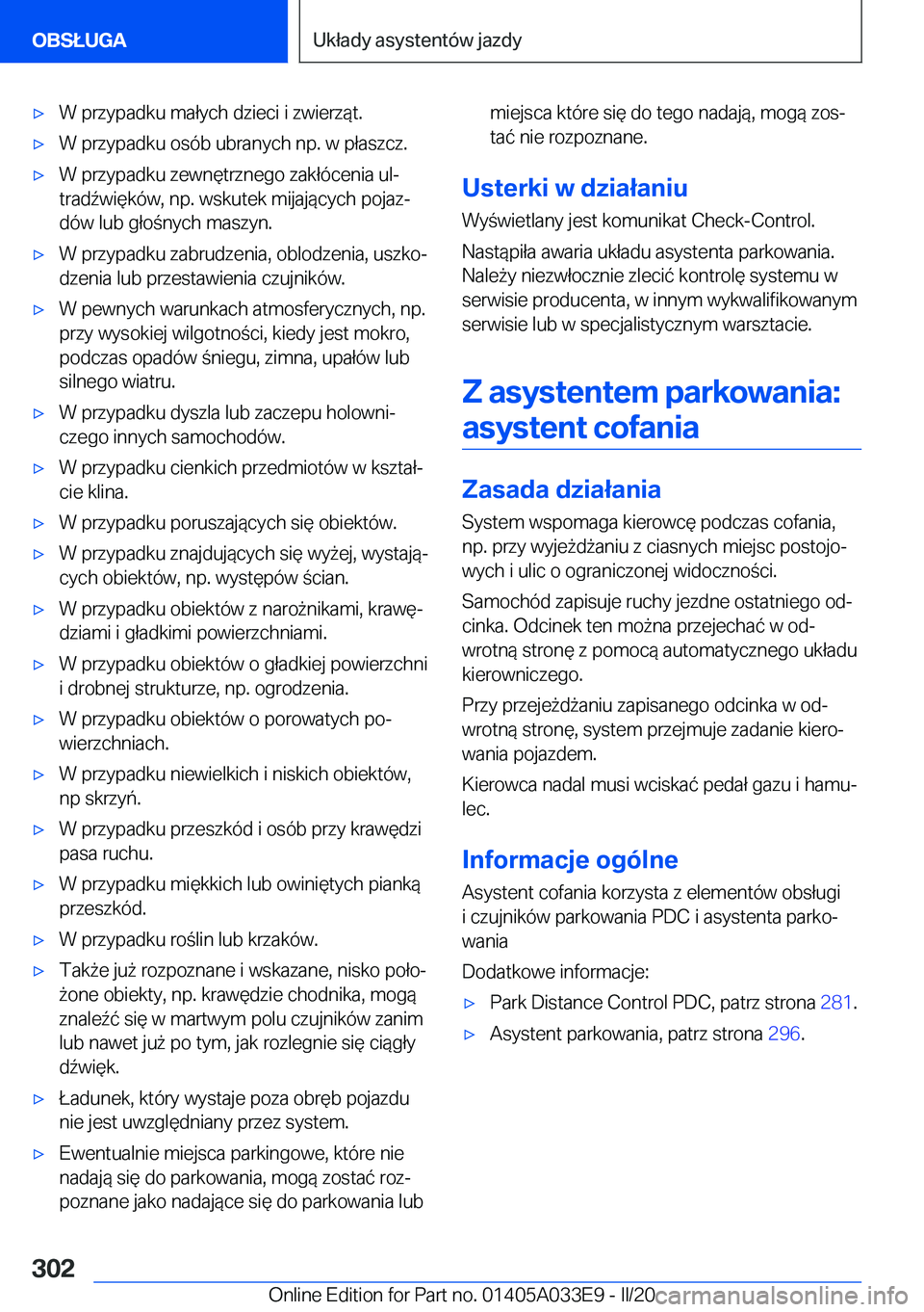 BMW X5 M 2020  Instrukcja obsługi (in Polish) 'x�W��p�r�z�y�p�a�d�k�u��m�a�ł�y�c�h��d�z�i�e�c�i��i��z�w�i�e�r�z�