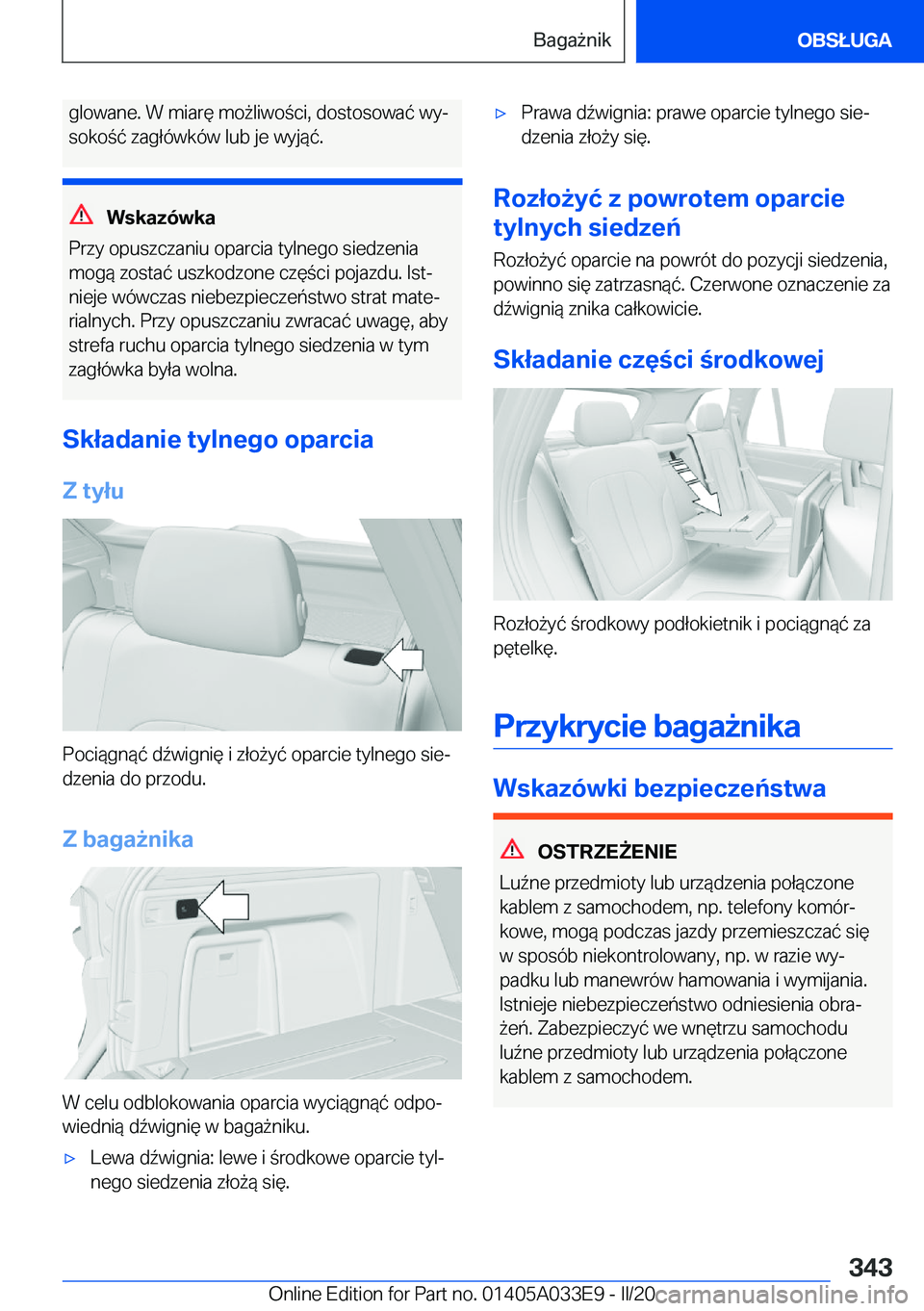 BMW X5 M 2020  Instrukcja obsługi (in Polish) �g�l�o�w�a�n�e�.��W��m�i�a�r�