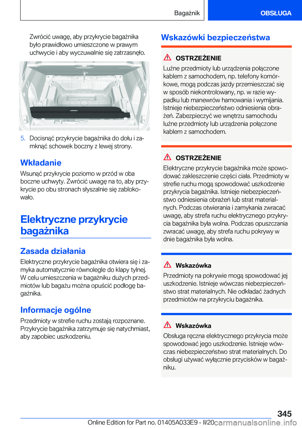 BMW X5 M 2020  Instrukcja obsługi (in Polish) �Z�w�r�