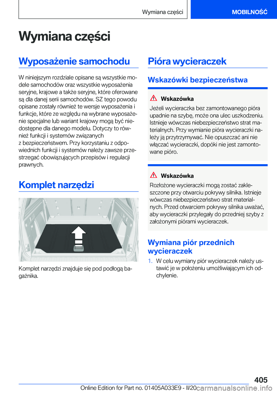 BMW X5 M 2020  Instrukcja obsługi (in Polish) �W�y�m�i�a�n�a��c�z�