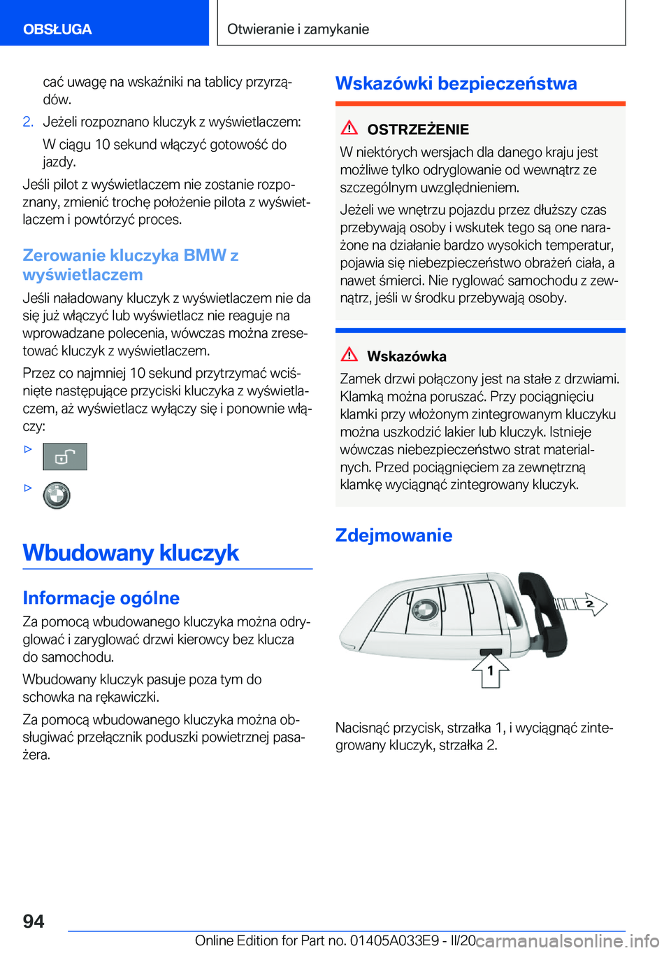 BMW X5 M 2020  Instrukcja obsługi (in Polish) �c�a�