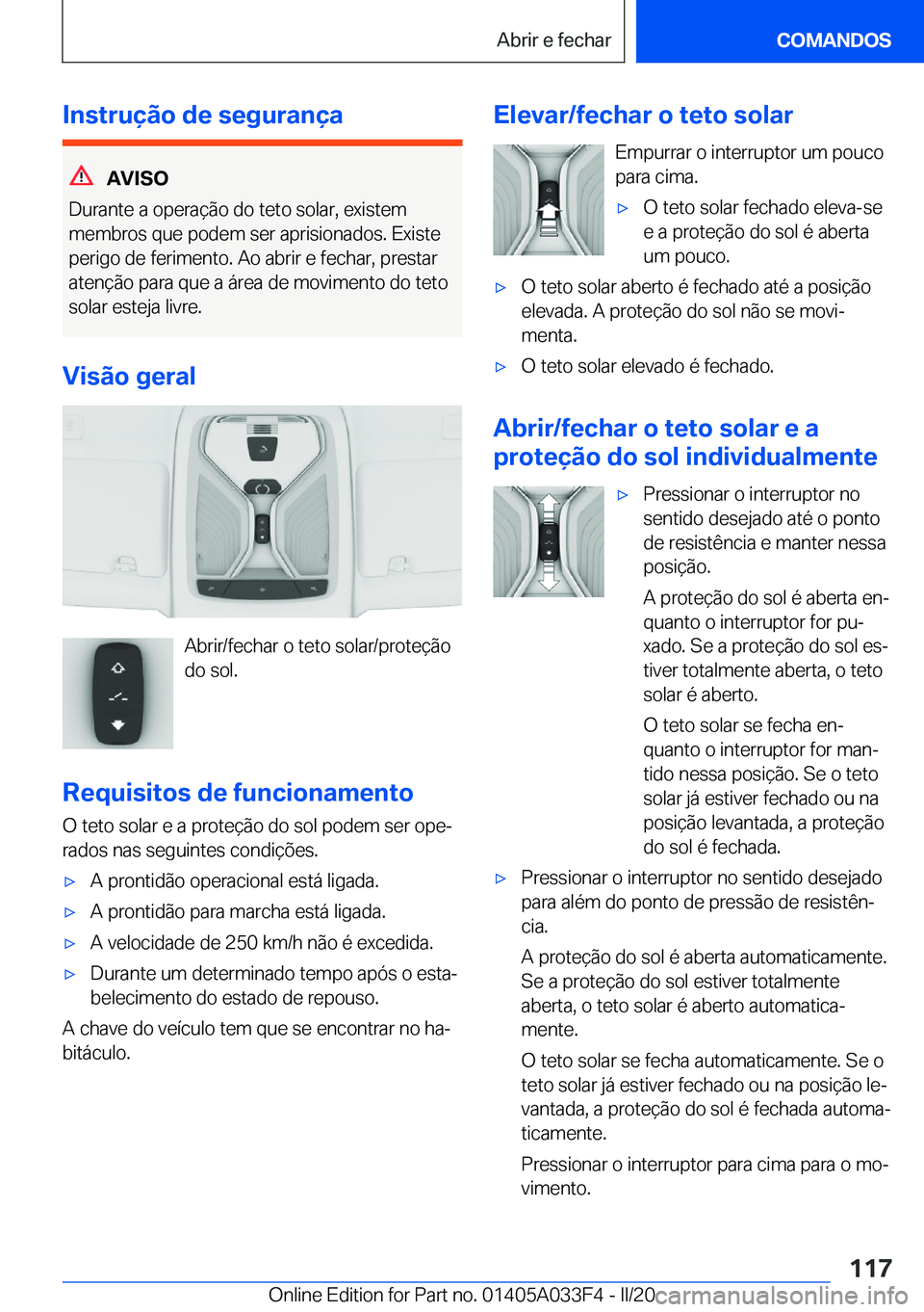 BMW X5 M 2020  Manual do condutor (in Portuguese) �I�n�s�t�r�u�